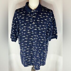 Columbia Fishing Vintage Men’s Polo Shirt All Over Print AOP Fish Bobber XXL